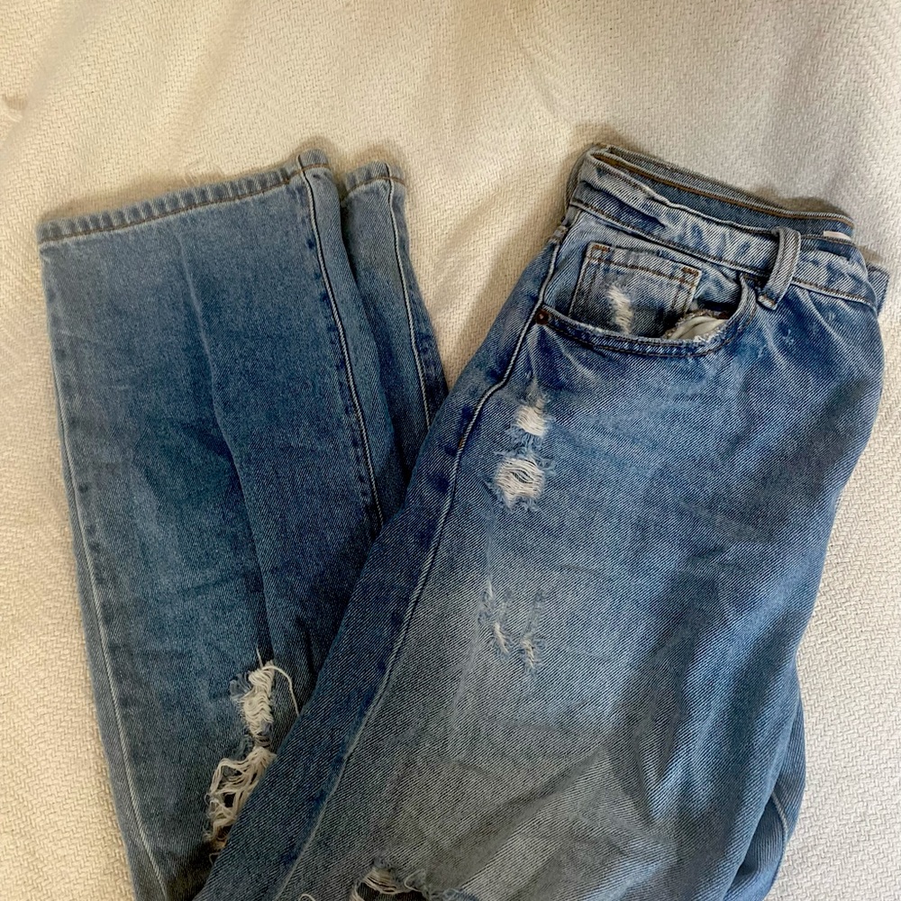 Lightly used ripped boyfriend jeans